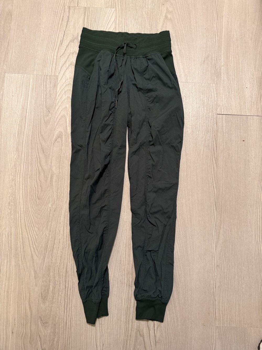 lululemon athletica Dark Green Ribbed Track Joggers